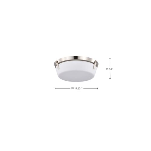Main product image of Rowen 3 Light Flush Mount Brushed Nickel Finish Etched White Glass