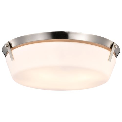 Main product image of Rowen 4 Light Flush Mount Brushed Nickel Finish Etched White Glass