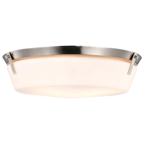 Main product image of Rowen 4 Light Flush Mount Brushed Nickel Finish Etched White Glass