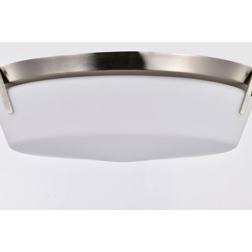 Main product image of Rowen 4 Light Flush Mount Brushed Nickel Finish Etched White Glass