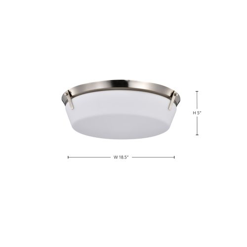 Main product image of Rowen 4 Light Flush Mount Brushed Nickel Finish Etched White Glass