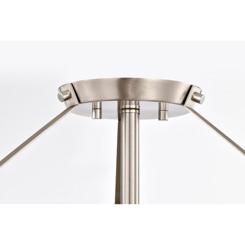 Main product image of Rowen 4 Light Semi Flush Brushed Nickel Finish Etched White Glass