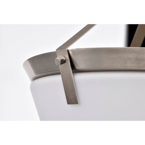 Main product image of Rowen 4 Light Semi Flush Brushed Nickel Finish Etched White Glass