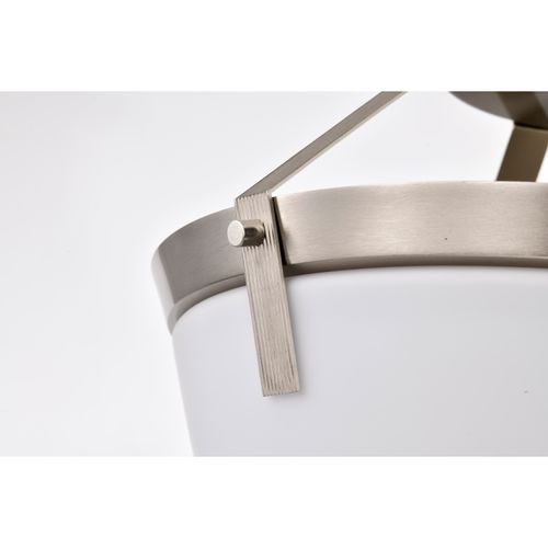 Main product image of Rowen 3 Light Semi Flush Brushed Nickel Finish Etched White Glass