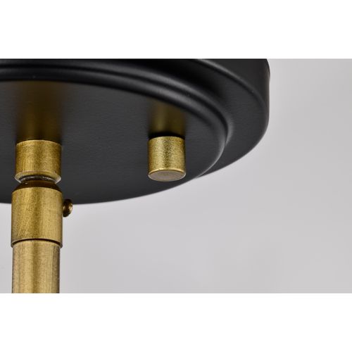Main product image of Adina 1 Light Medium Pendant Matte Black and Natural Brass Finish