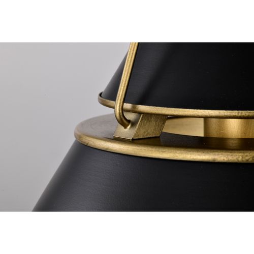 Main product image of Adina 1 Light Medium Pendant Matte Black and Natural Brass Finish
