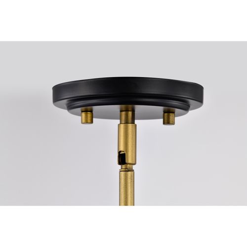 Main product image of Adina 1 Light Small Pendant Matte Black and Natural Brass Finish