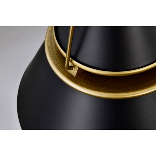 Main product image of Adina 1 Light Small Pendant Matte Black and Natural Brass Finish