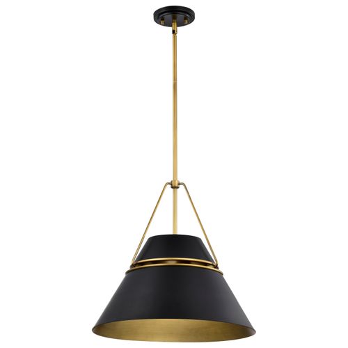 Main product image of Adina 3 Light Large Pendant Matte Black and Natural Brass Finish