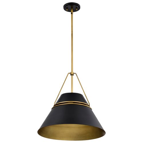 Main product image of Adina 3 Light Large Pendant Matte Black and Natural Brass Finish