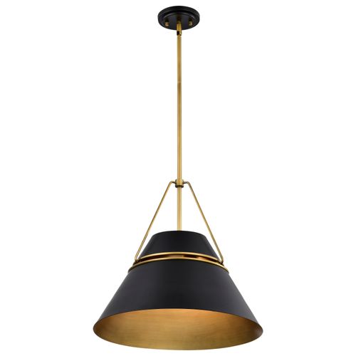 Main product image of Adina 3 Light Large Pendant Matte Black and Natural Brass Finish