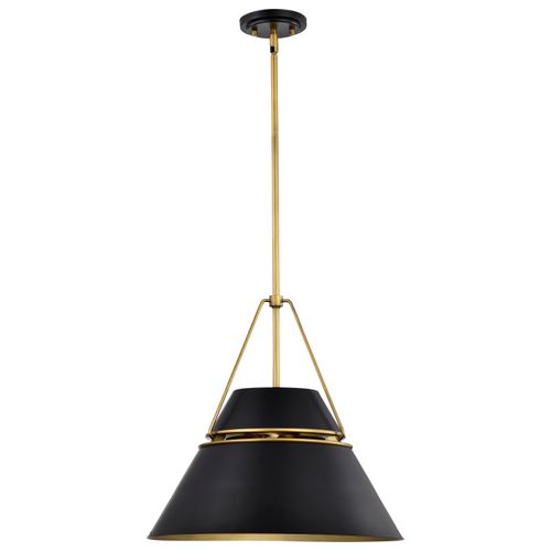 Main product image of Adina 3 Light Large Pendant Matte Black and Natural Brass Finish