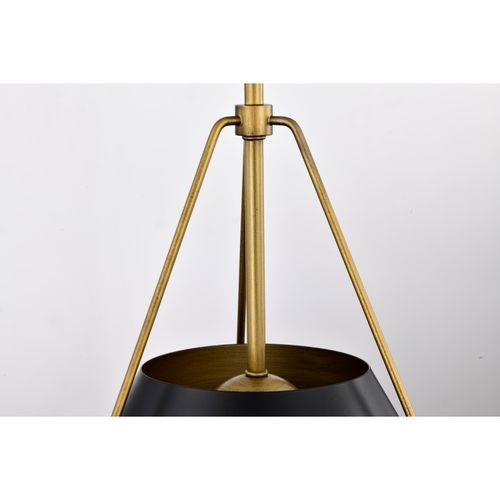 Main product image of Adina 3 Light Large Pendant Matte Black and Natural Brass Finish