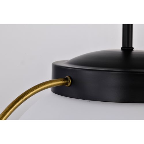 Main product image of Lakeshore 1 Light Medium Pendant Matte Black & Natural Brass Finish White Opal Glass