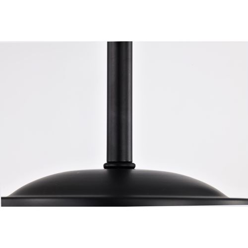 Main product image of Lakeshore 1 Light Large Pendant Matte Black & Natural Brass Finish White Opal Glass