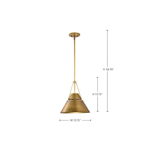 Main product image of Adina 1 Light Medium Pendant Natural Brass Finish