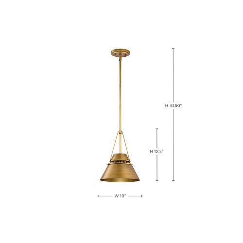 Main product image of Adina 1 Light Small Pendant Natural Brass Finish