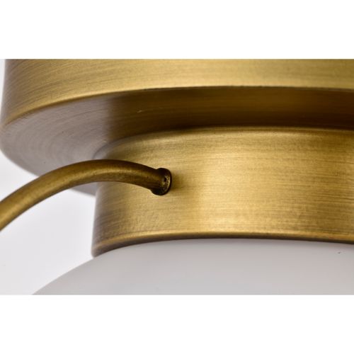 Main product image of Lakeshore 1 Light Small Flush Natural Brass Finish White Opal Glass