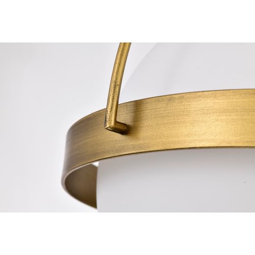 Main product image of Lakeshore 1 Light Small Flush Natural Brass Finish White Opal Glass