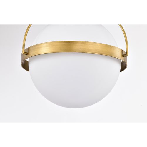 Main product image of Lakeshore 1 Light Small Flush Natural Brass Finish White Opal Glass