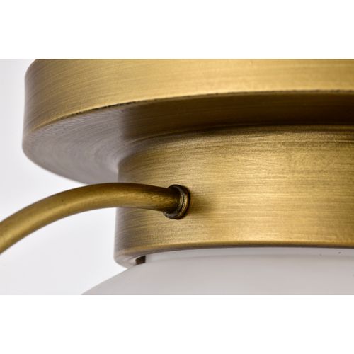 Main product image of Lakeshore 1 Light Large Flush Natural Brass Finish White Opal Glass