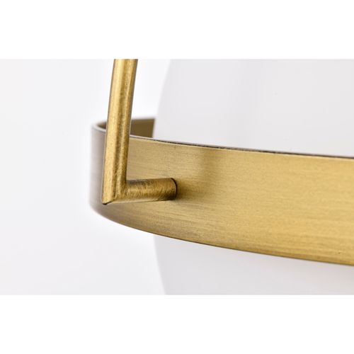 Main product image of Lakeshore 1 Light Large Flush Natural Brass Finish White Opal Glass