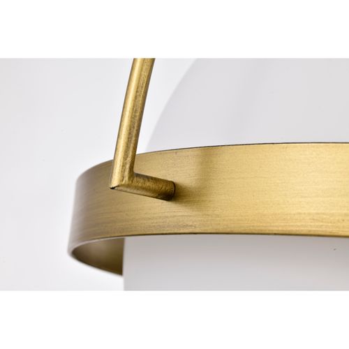 Main product image of Lakeshore 1 Light Large Flush Natural Brass Finish White Opal Glass