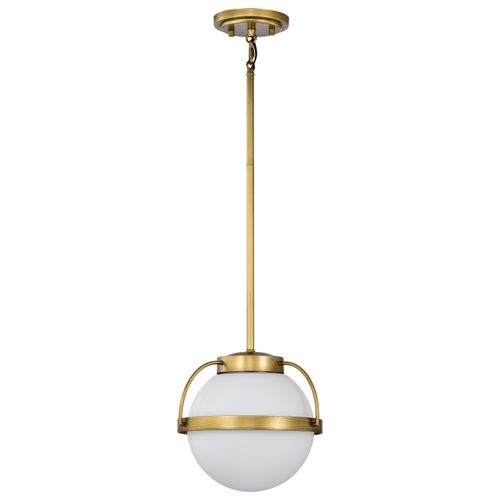 Main product image of Lakeshore 1 Light Small Pendant Natural Brass Finish White Opal Glass