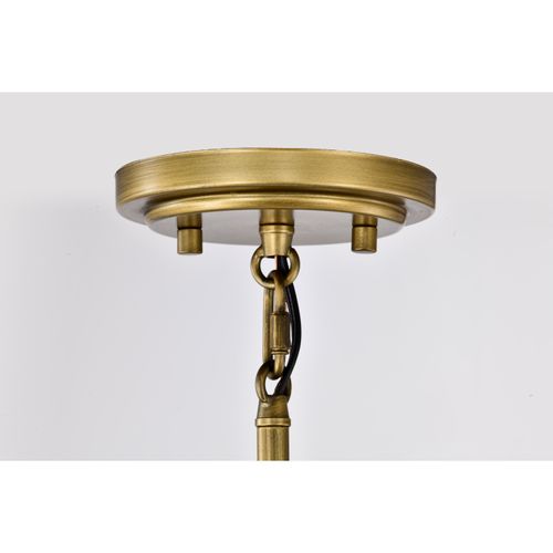 Main product image of Lakeshore 1 Light Small Pendant Natural Brass Finish White Opal Glass