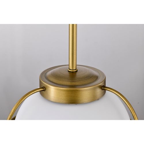 Main product image of Lakeshore 1 Light Small Pendant Natural Brass Finish White Opal Glass