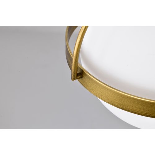 Main product image of Lakeshore 1 Light Small Pendant Natural Brass Finish White Opal Glass