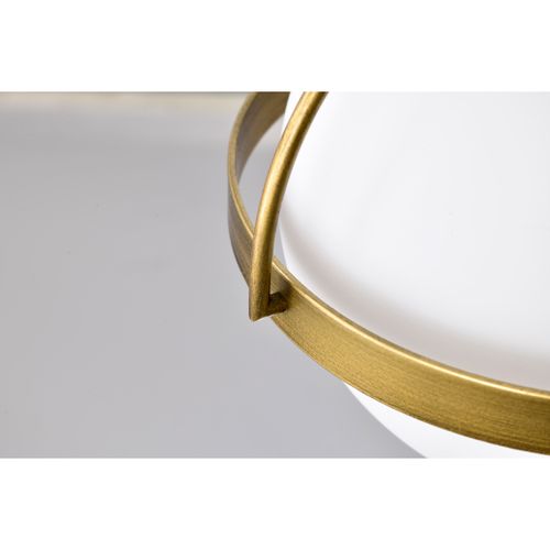 Main product image of Lakeshore 1 Light Small Pendant Natural Brass Finish White Opal Glass