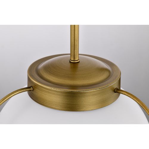 Main product image of Lakeshore 1 Light Medium Pendant Natural Brass Finish White Opal Glass