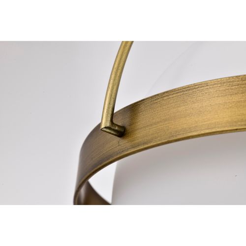Main product image of Lakeshore 1 Light Medium Pendant Natural Brass Finish White Opal Glass