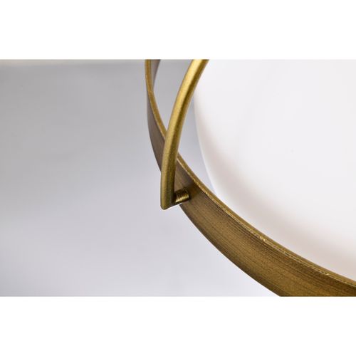 Main product image of Lakeshore 1 Light Medium Pendant Natural Brass Finish White Opal Glass