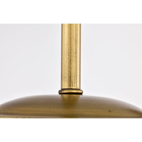 Main product image of Lakeshore 1 Light Medium Pendant Natural Brass Finish White Opal Glass