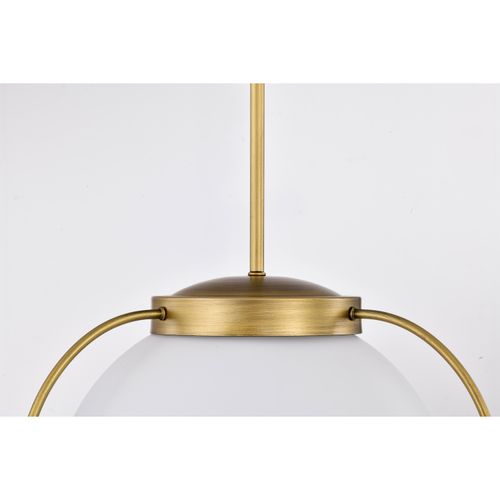Main product image of Lakeshore 1 Light Large Pendant Natural Brass Finish White Opal Glass