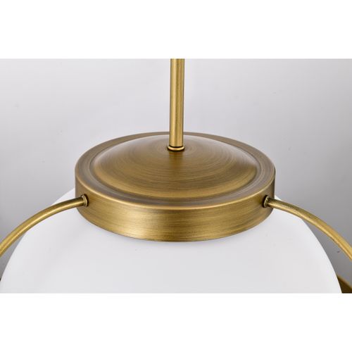 Main product image of Lakeshore 1 Light Large Pendant Natural Brass Finish White Opal Glass