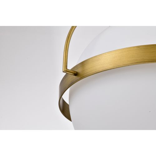 Main product image of Lakeshore 1 Light Large Pendant Natural Brass Finish White Opal Glass