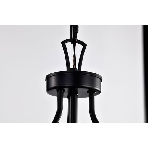 Main product image of Boliver 3 Light Pendant 11 Inches Matte Black Finish Clear Seeded Glass