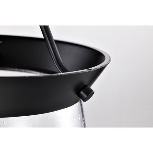 Main product image of Boliver 3 Light Pendant 11 Inches Matte Black Finish Clear Seeded Glass