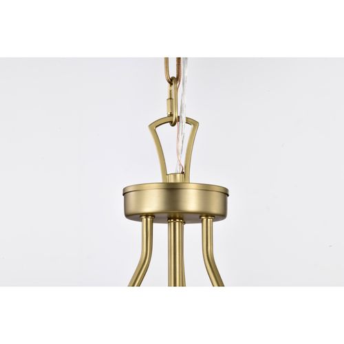 Main product image of Boliver 3 Light Pendant 11 Inches Vintage Brass Finish Clear Seeded Glass