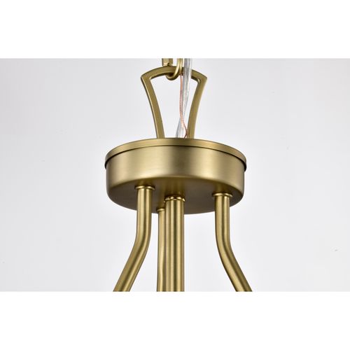 Main product image of Boliver 3 Light Pendant 11 Inches Vintage Brass Finish Clear Seeded Glass