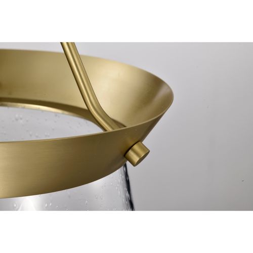 Main product image of Boliver 3 Light Pendant 11 Inches Vintage Brass Finish Clear Seeded Glass