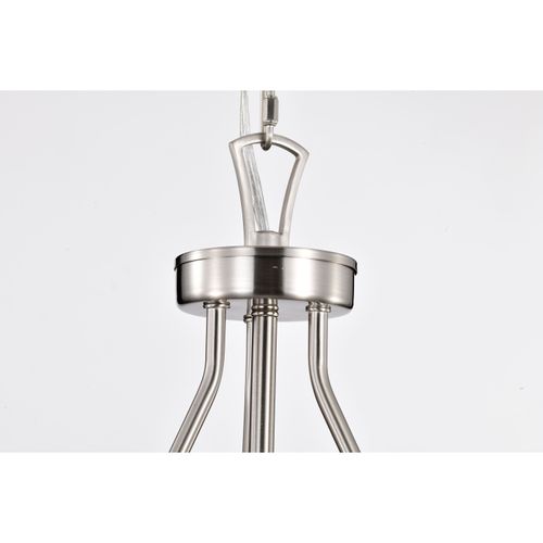 Main product image of Boliver 3 Light Pendant 11 Inches Brushed Nickel Finish Clear Seeded Glass