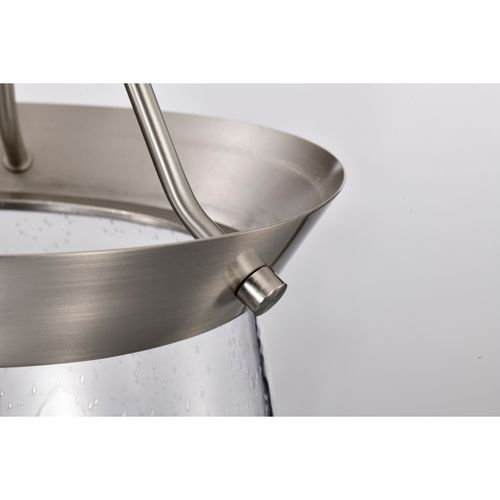 Main product image of Boliver 3 Light Pendant 11 Inches Brushed Nickel Finish Clear Seeded Glass