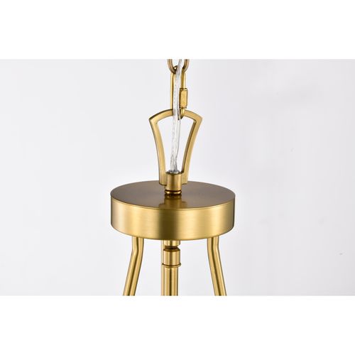 Main product image of Boliver 3 Light Pendant 14 Inches Vintage Brass Finish Clear Seeded Glass