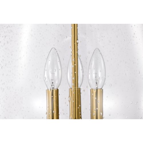 Main product image of Boliver 3 Light Pendant 14 Inches Vintage Brass Finish Clear Seeded Glass