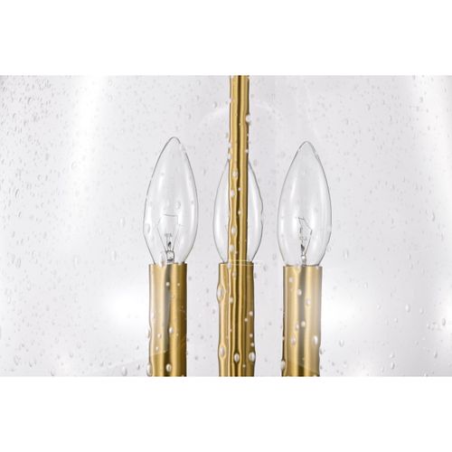 Main product image of Boliver 3 Light Pendant 14 Inches Vintage Brass Finish Clear Seeded Glass