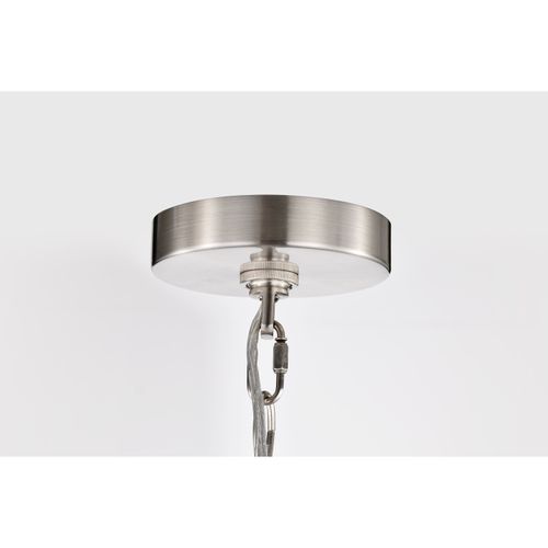 Main product image of Boliver 3 Light Pendant 14 Inches Brushed Nickel Finish Clear Seeded Glass